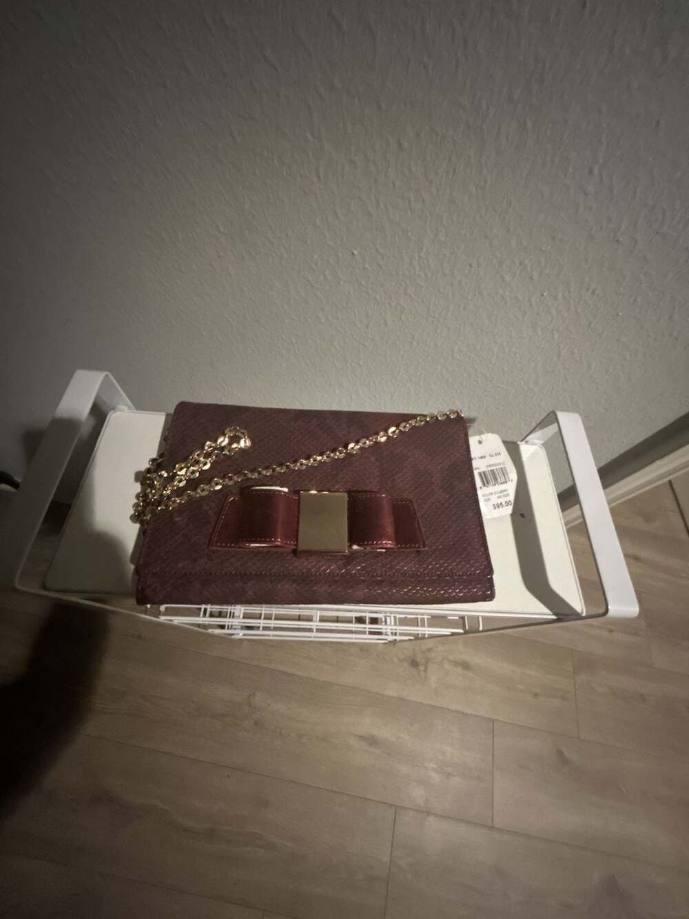 Ivanka Trump Blair Bow Envelope Convertible Clutch with Gold Chain